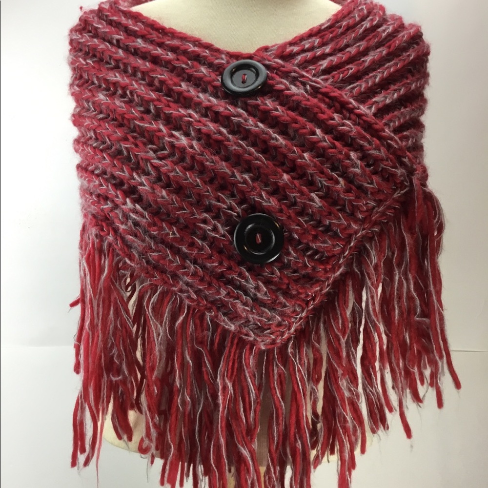 Vintage 90’s Wool Knit Shawl Wrap Scarf Sweater.